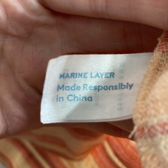 Marine Layer Stretch Selvage Stripe Shirt Men's Large - Picture 5 of 7